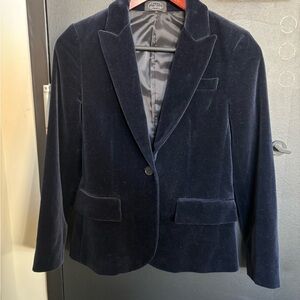 Scoop Dark Navy Velvet Blazer